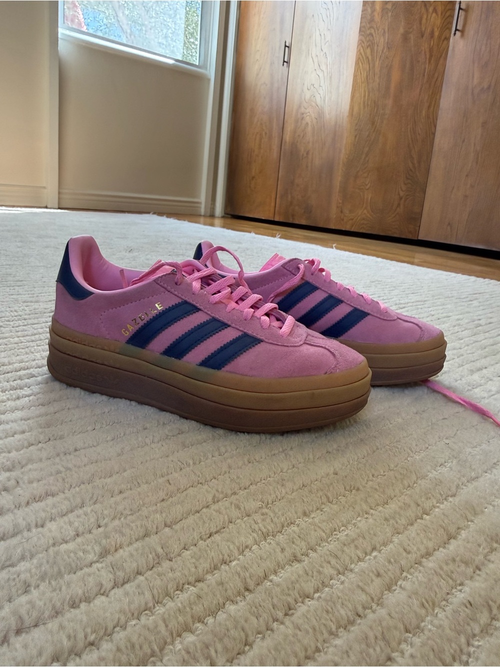adidas Bold Pink Glow Gum Platform Sneakers